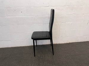 Black Pleather Ribbed Bar Stool (Slight Material Damage) - PRICE DROP