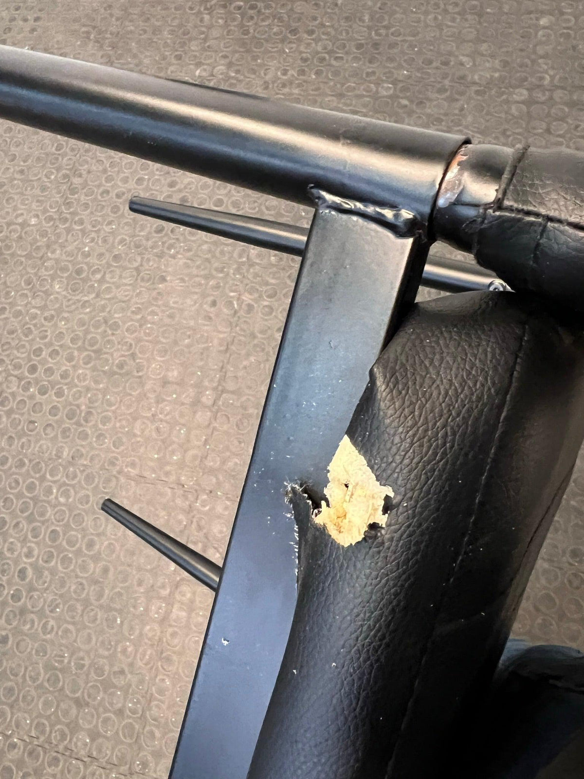 Black Pleather Ribbed Bar Stool (Slight Material Damage) - PRICE DROP