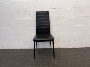 Black Pleather Ribbed Bar Stool (Slight Material Damage) - PRICE DROP