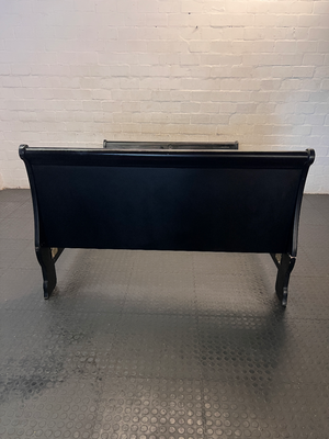 Black Queen Sleigh Bed Frame & Side Tables - Missing Middle Slats - 2ndhandwarehouse.com