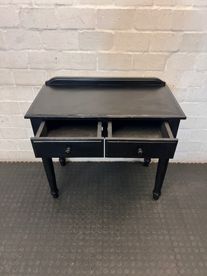Black Two-Drawer Office Desk with Turned Legs - 2ndhandwarehouse.com