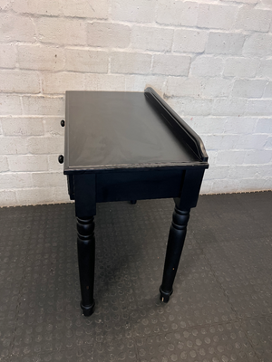 Black Two-Drawer Office Desk with Turned Legs - 2ndhandwarehouse.com