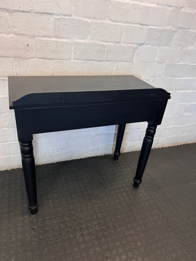 Black Two-Drawer Office Desk with Turned Legs - 2ndhandwarehouse.com