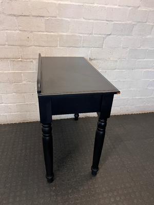 Black Two-Drawer Office Desk with Turned Legs - 2ndhandwarehouse.com