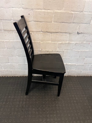 Black Wooden Ladder-Back Dining Chair - 2ndhandwarehouse.com