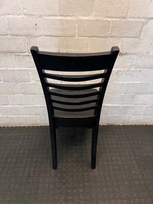 Black Wooden Ladder-Back Dining Chair - 2ndhandwarehouse.com