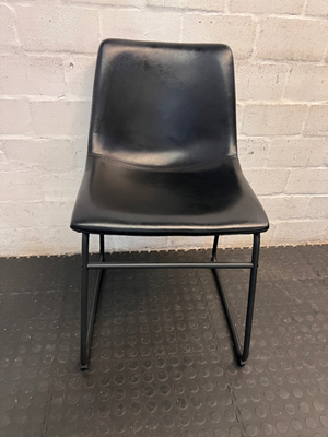 Black @home Dining Chair with Sled Base — Minor Scuffing and Creasing on Upholstery - 2ndhandwarehouse.com