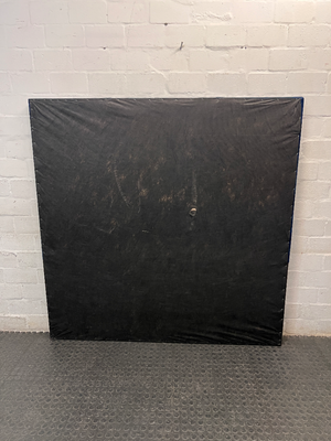 Blue Chevron Upholstered Queen Headboard — Good Working Order