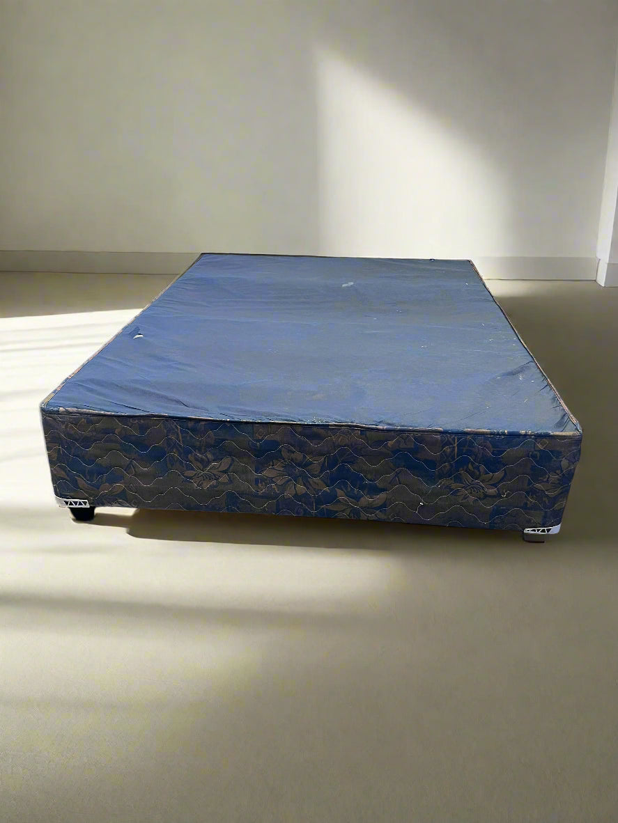 Blue Fabric Double bed base - Minor Wear