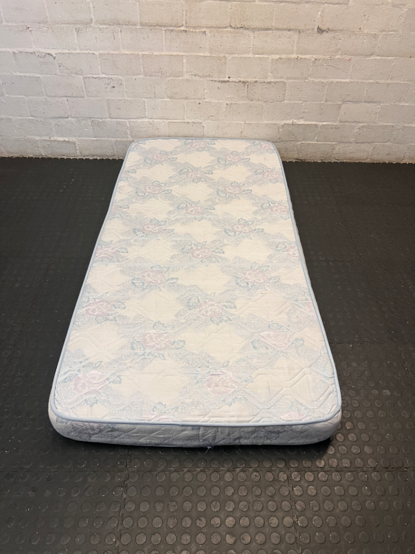 Blue and Lilac Floral Single Mattress — Good Condition - 2ndhandwarehouse.com