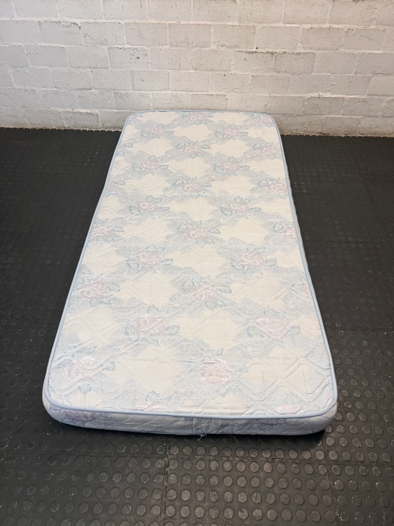 Blue and Lilac Floral Single Mattress — Good Condition - 2ndhandwarehouse.com