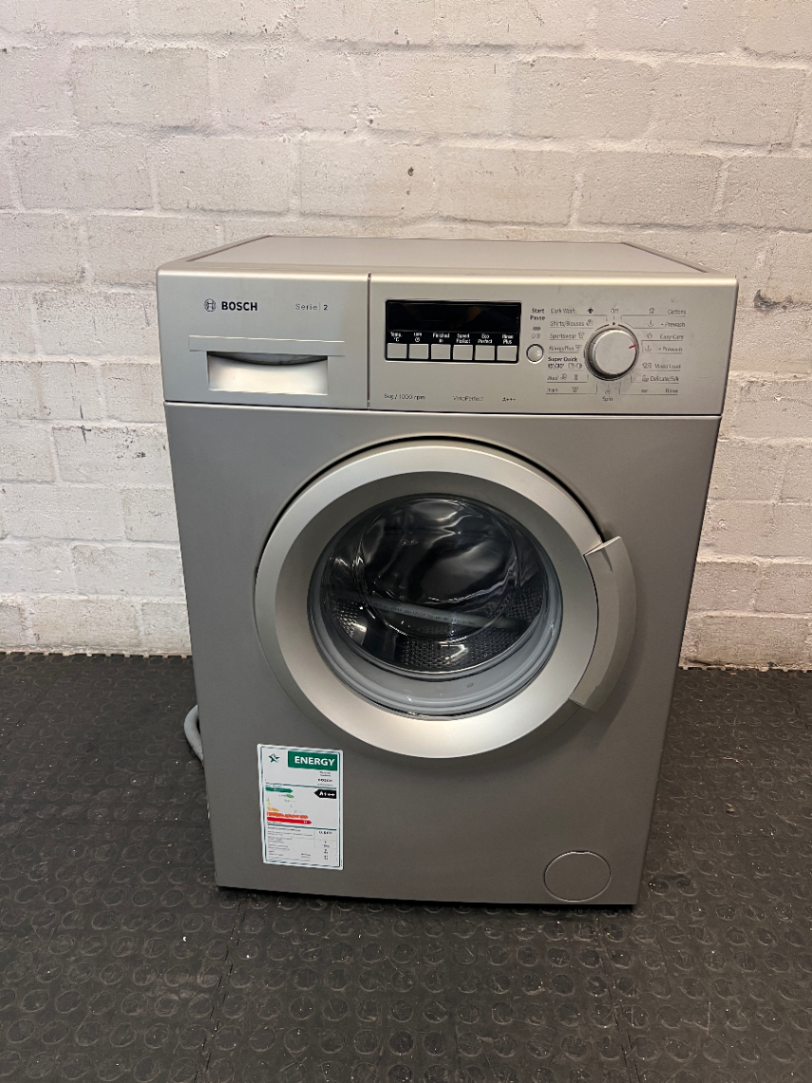 Bosch Serie 2 Front Loader Washing Machine in Silver — Working Well with Signs of Heavy Use