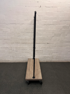 Bragg Portland Rolling Clothing Rack with Wooden Base — Very Good Condition