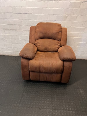 Brown Fabric 1 Seater Recliner Armchair - 2ndhandwarehouse.com