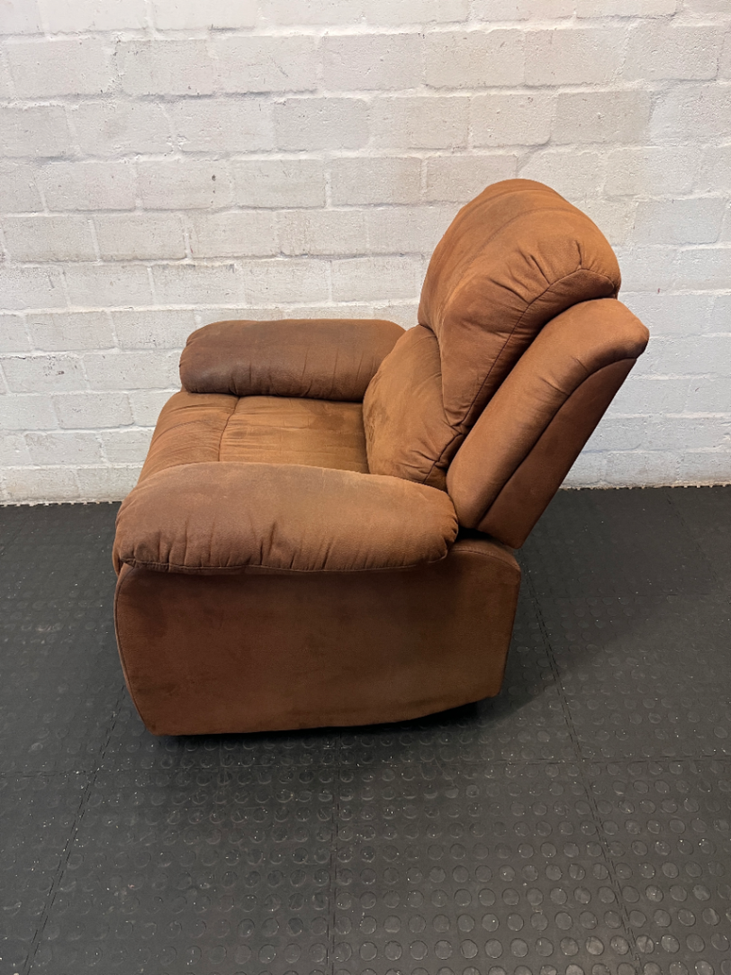 Brown Fabric 1 Seater Recliner Armchair - 2ndhandwarehouse.com