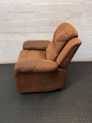 Brown Fabric 1 Seater Recliner Armchair - 2ndhandwarehouse.com