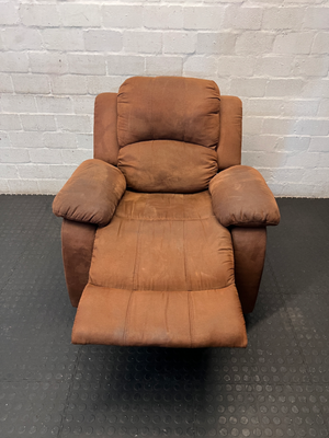 Brown Fabric 1 Seater Recliner Armchair - 2ndhandwarehouse.com