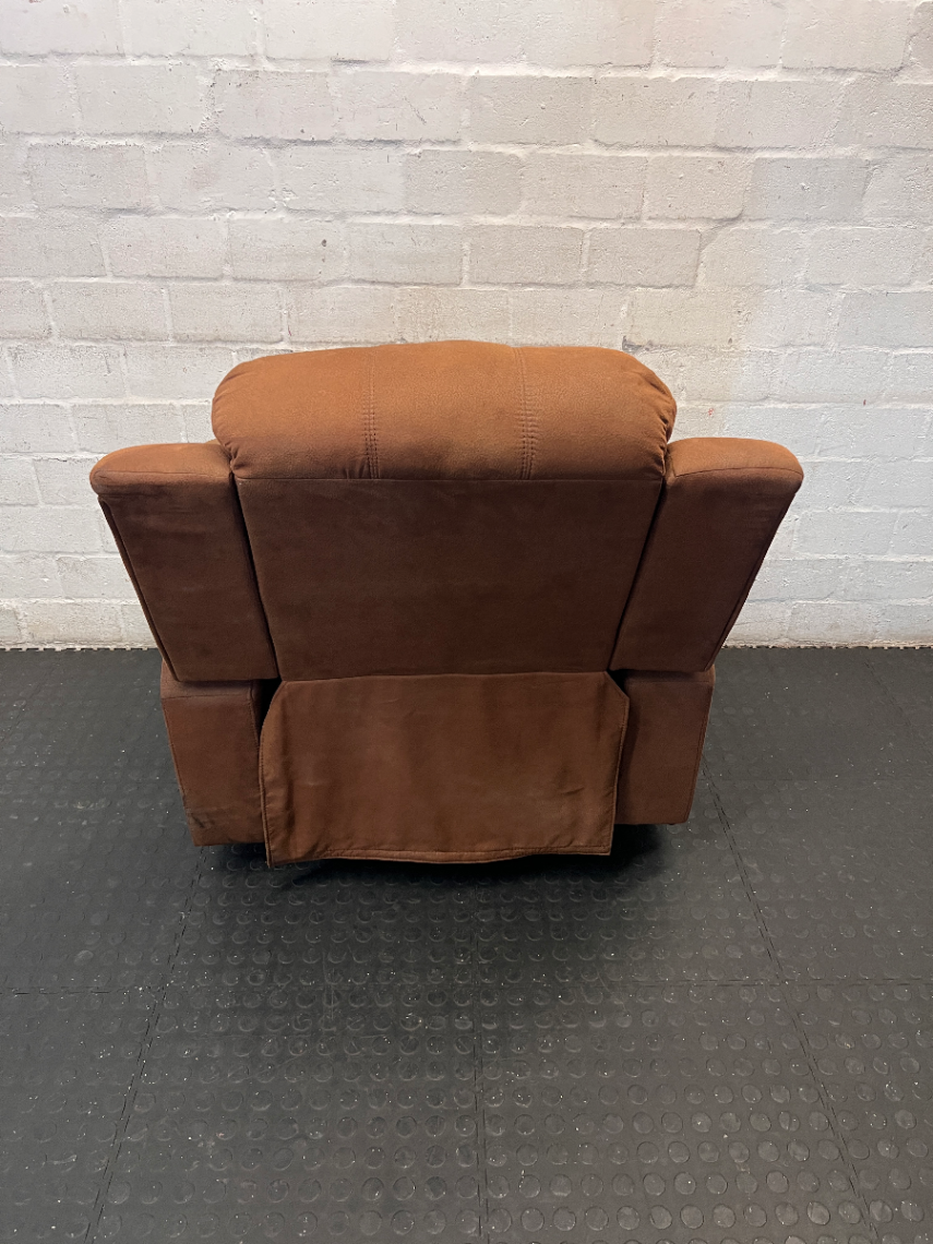 Brown Fabric 1 Seater Recliner Armchair - 2ndhandwarehouse.com