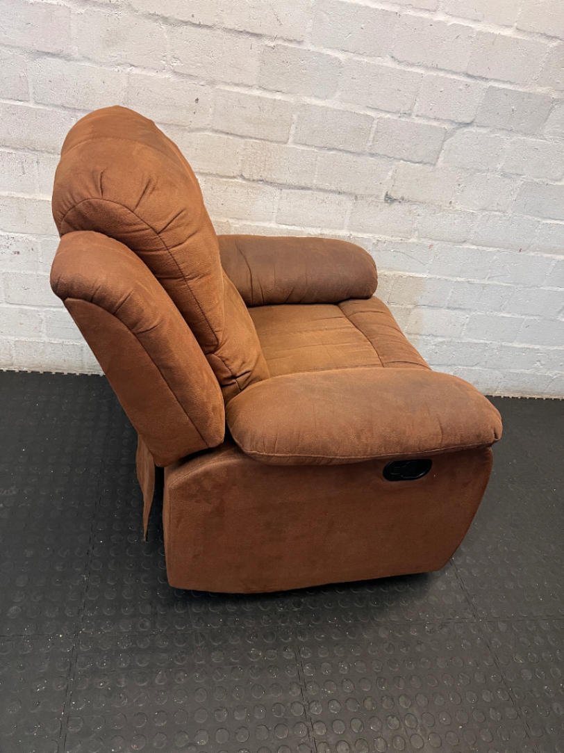 Brown Fabric 1 Seater Recliner Armchair - 2ndhandwarehouse.com