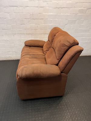 Brown Fabric 2 Seater Couch - Minor Marks on Arms - 2ndhandwarehouse.com