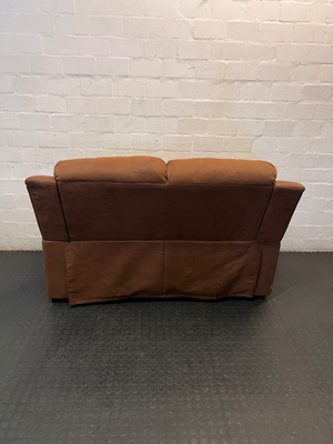 Brown Fabric 2 Seater Couch - Minor Marks on Arms - 2ndhandwarehouse.com