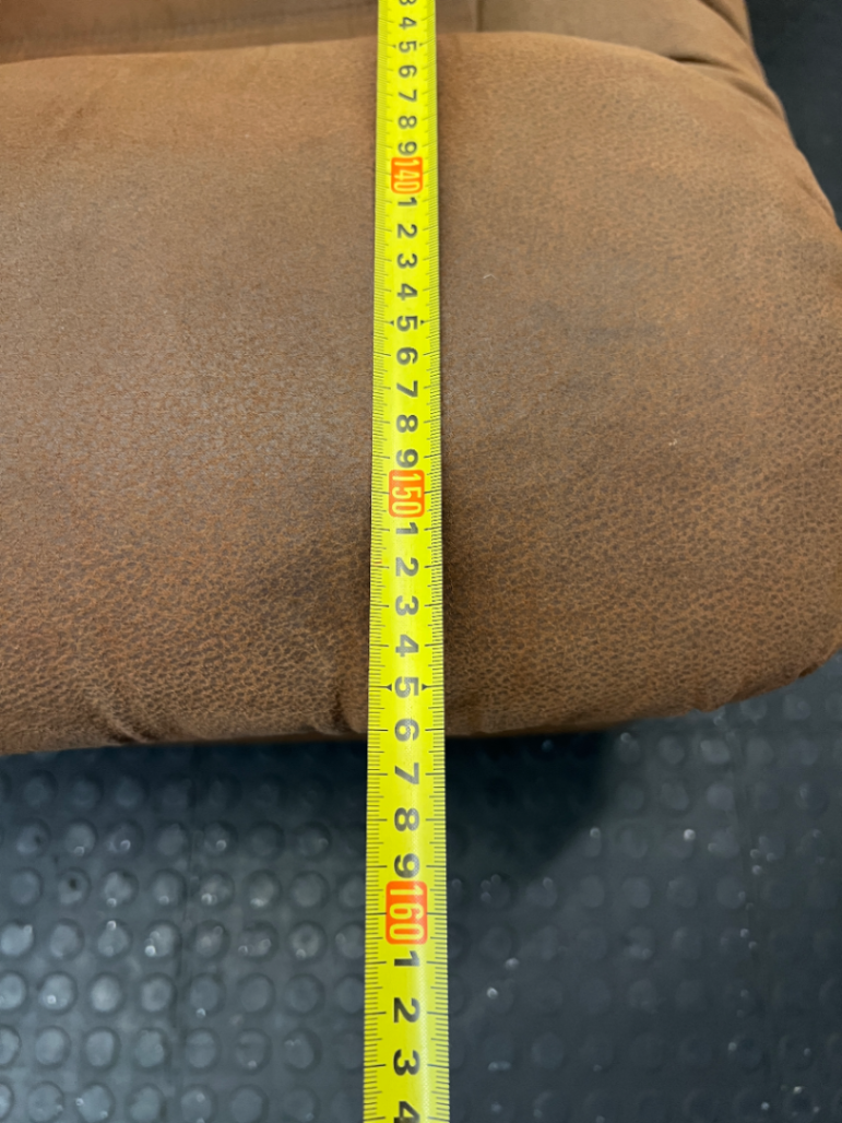 Brown Fabric 2 Seater Couch - Minor Marks on Arms - 2ndhandwarehouse.com