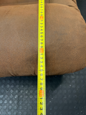 Brown Fabric 2 Seater Couch - Minor Marks on Arms - 2ndhandwarehouse.com