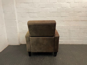 Brown Suede One Seater Couch
