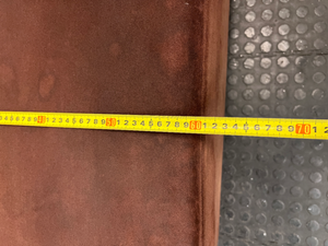 Brown Suede-Style Upholstered Ottoman — Good Condition with Mild Wear