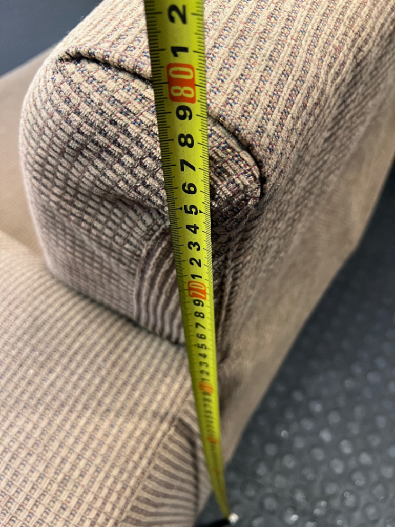 Brown Textured 2-Seater Couch - Fair Condition (Visible Wear) - 2ndhandwarehouse.com