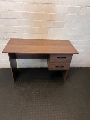 Brown Wood Two-Drawer Office Desk - Like New Condition - 2ndhandwarehouse.com