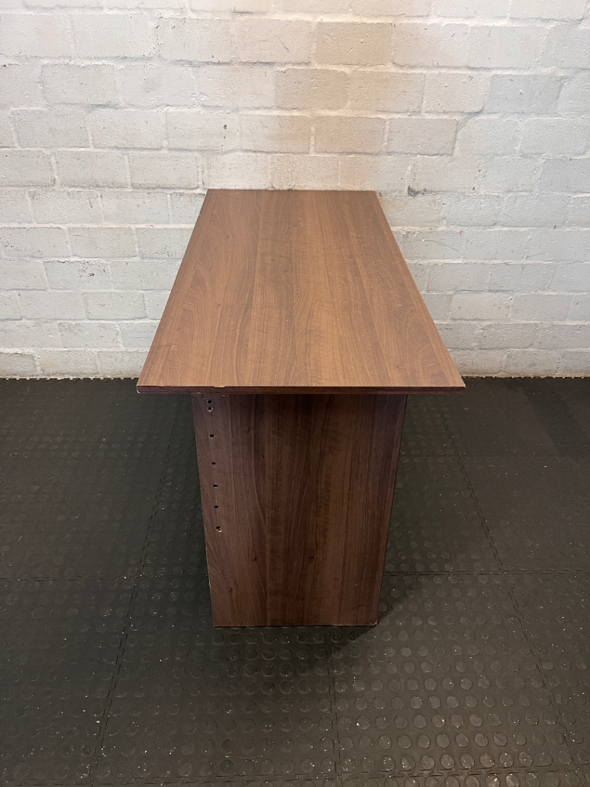 Brown Wood Two-Drawer Office Desk - Like New Condition - 2ndhandwarehouse.com