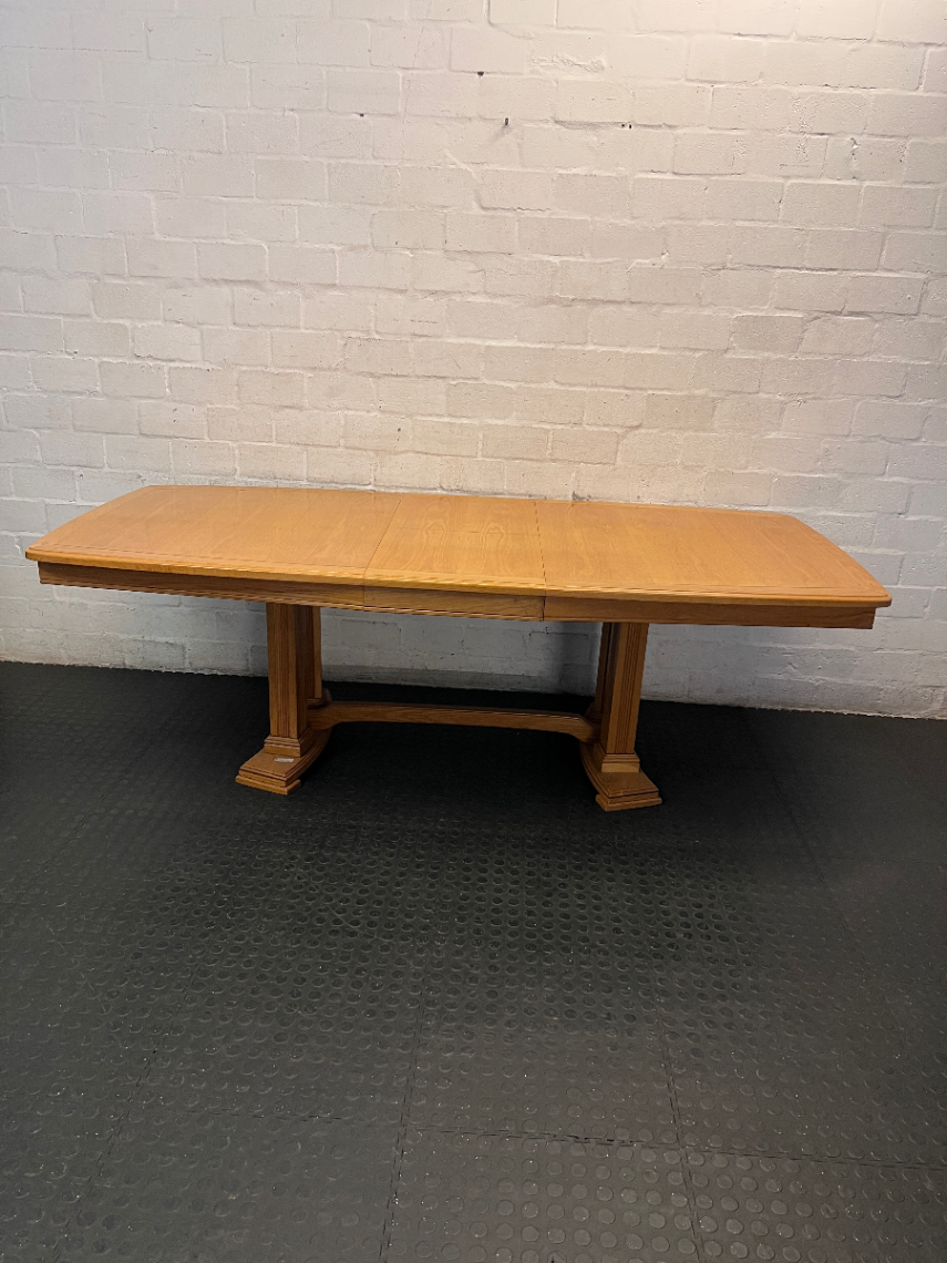 Browns Solid Wood Oak Finish Dining Table — Worn Surface and Finish