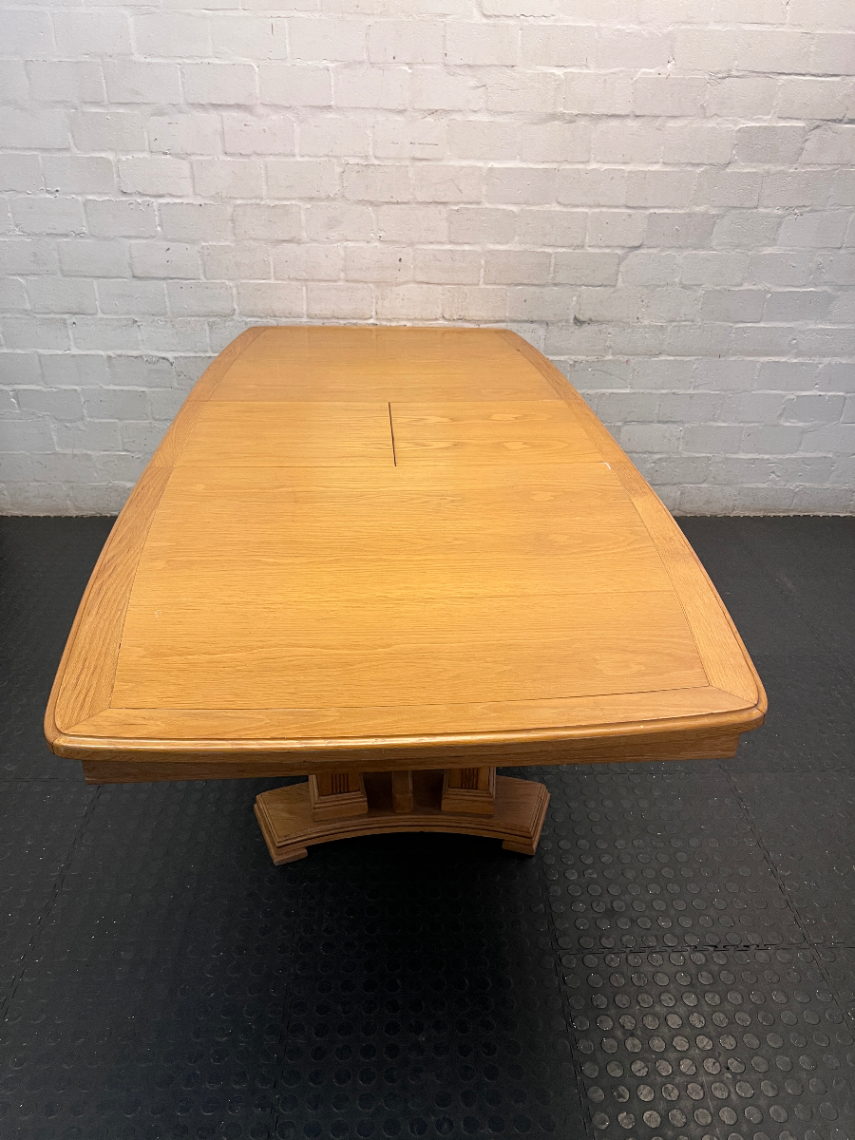 Browns Solid Wood Oak Finish Dining Table — Worn Surface and Finish