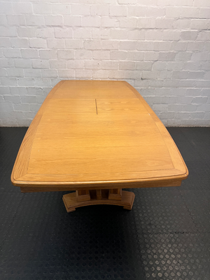Browns Solid Wood Oak Finish Dining Table — Worn Surface and Finish