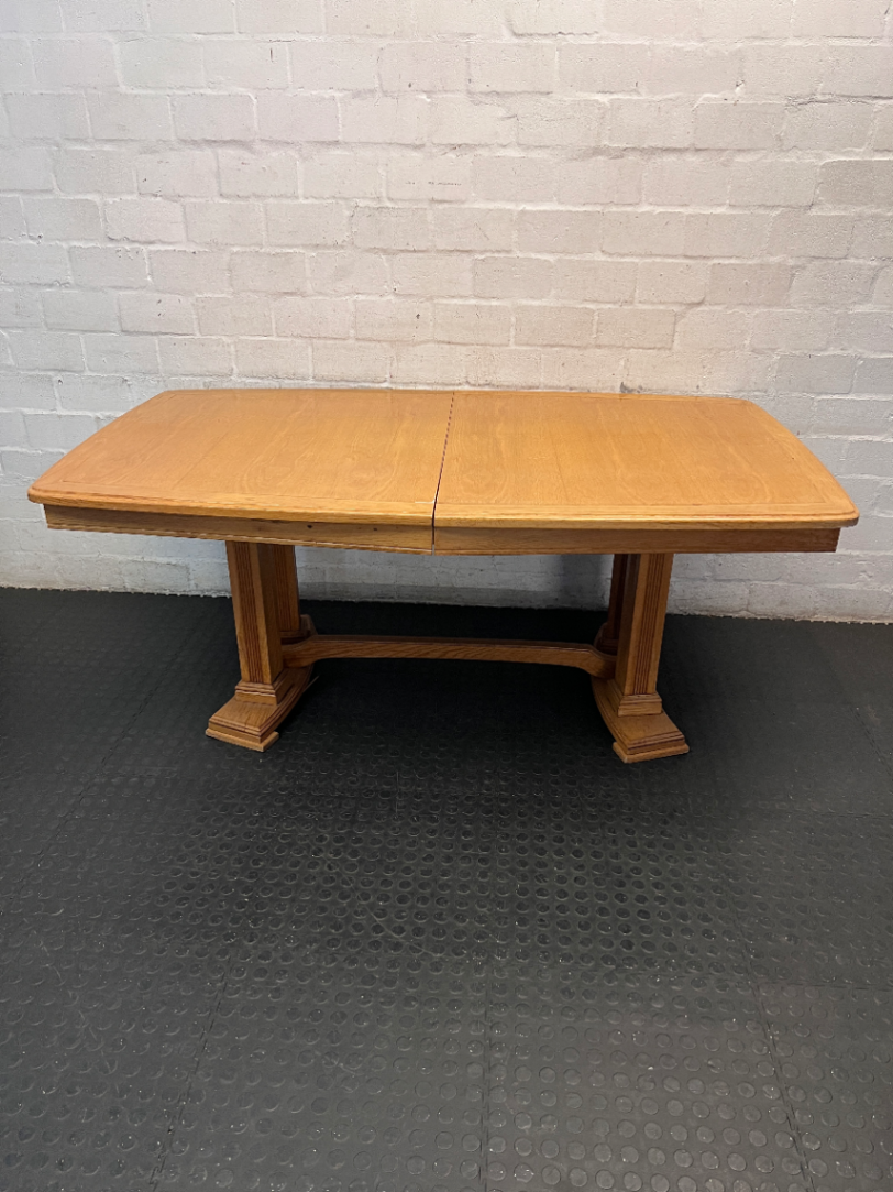 Browns Solid Wood Oak Finish Dining Table — Worn Surface and Finish
