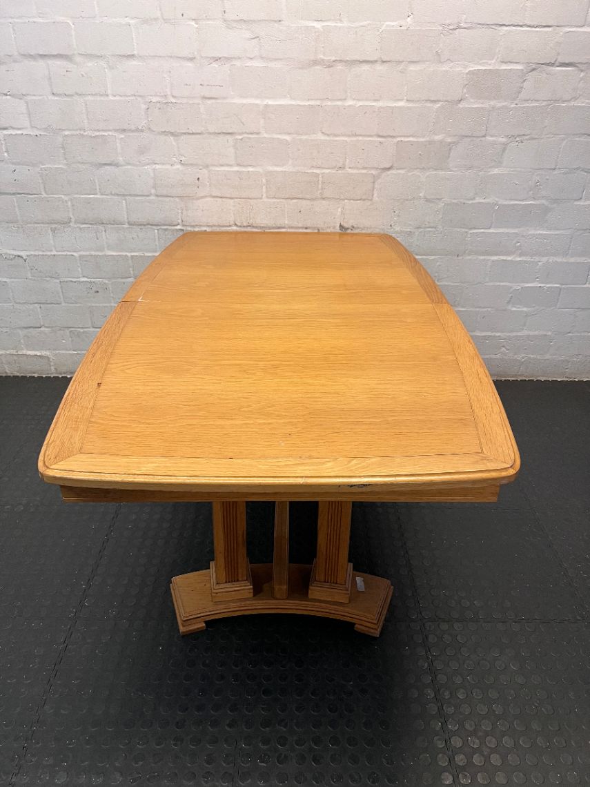 Browns Solid Wood Oak Finish Dining Table — Worn Surface and Finish