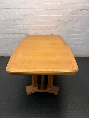 Browns Solid Wood Oak Finish Dining Table — Worn Surface and Finish