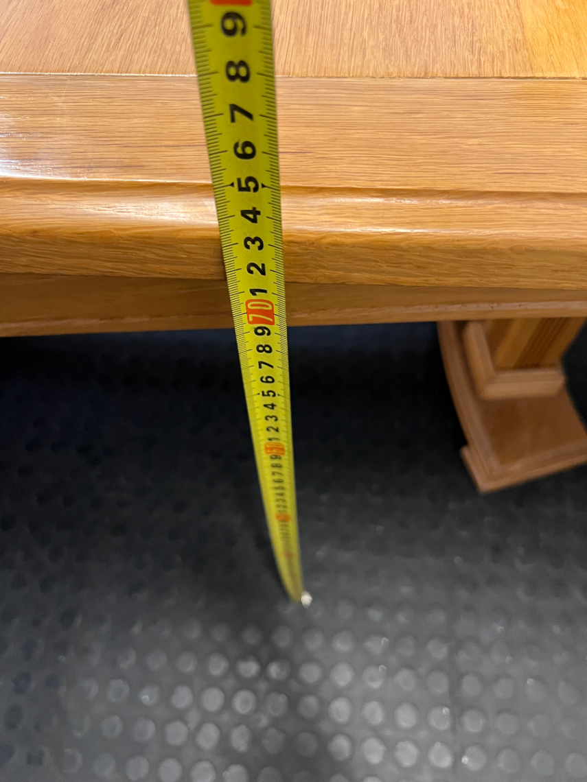 Browns Solid Wood Oak Finish Dining Table — Worn Surface and Finish