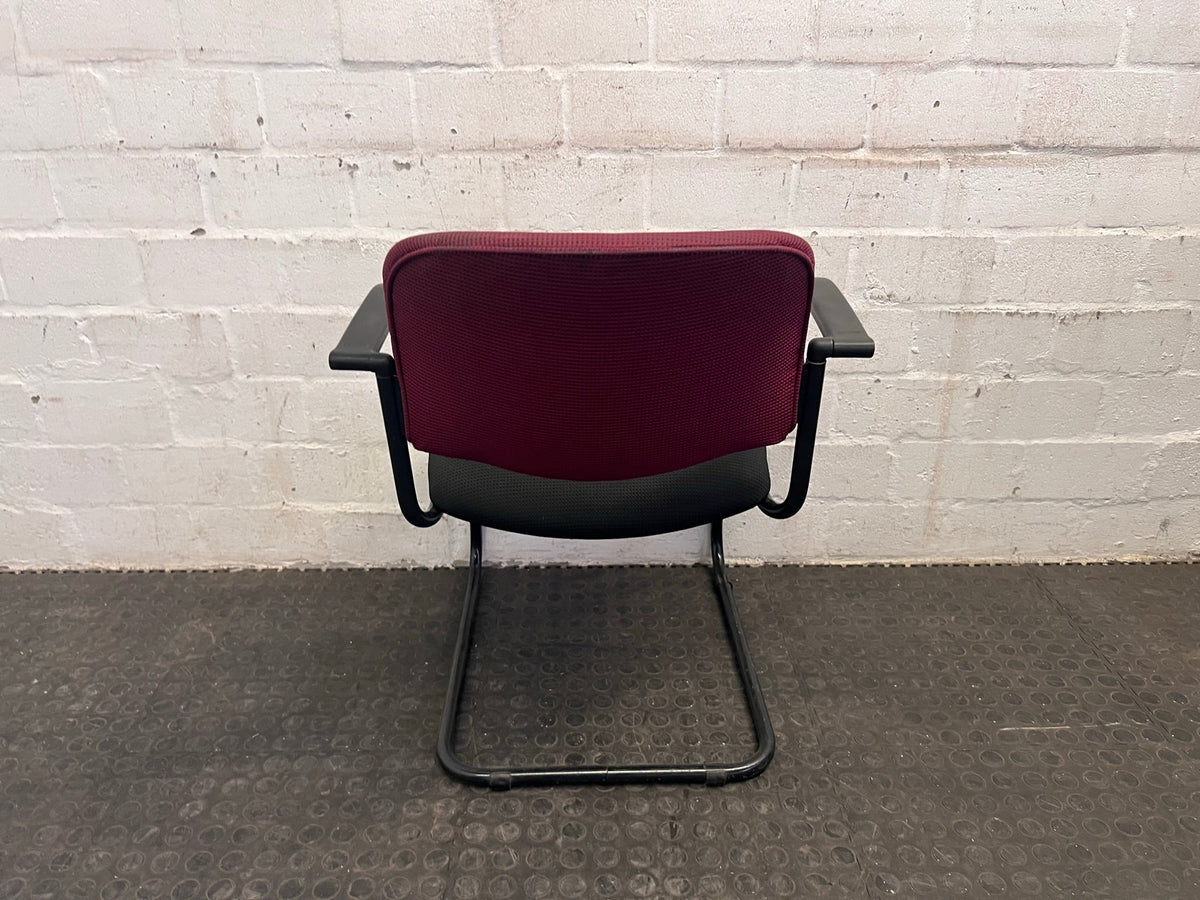 Burgandy and Black Visitors Armchair - PRICE DROP