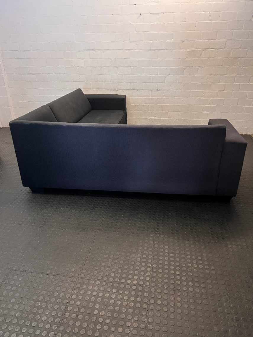 Charcoal Black L-Shape Couch - Fairly Used, Needs Cleaning - 2ndhandwarehouse.com