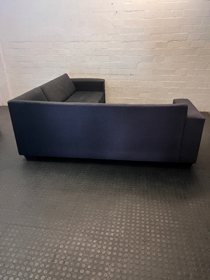 Charcoal Black L-Shape Couch - Fairly Used, Needs Cleaning - 2ndhandwarehouse.com
