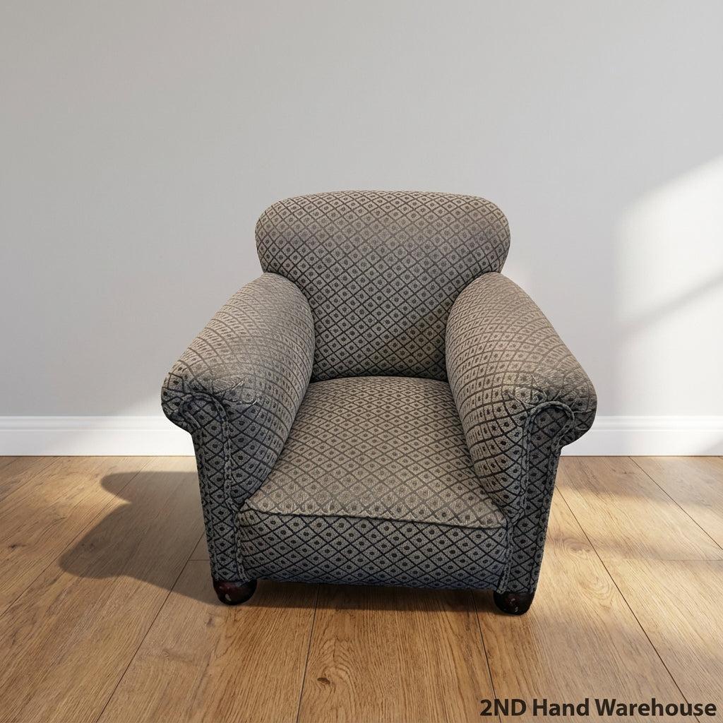 Charming Grey Diamond Patterned Armchair