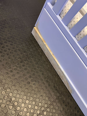 Charming Purple Baby Crib with Storage Drawers – Minor Scuffs