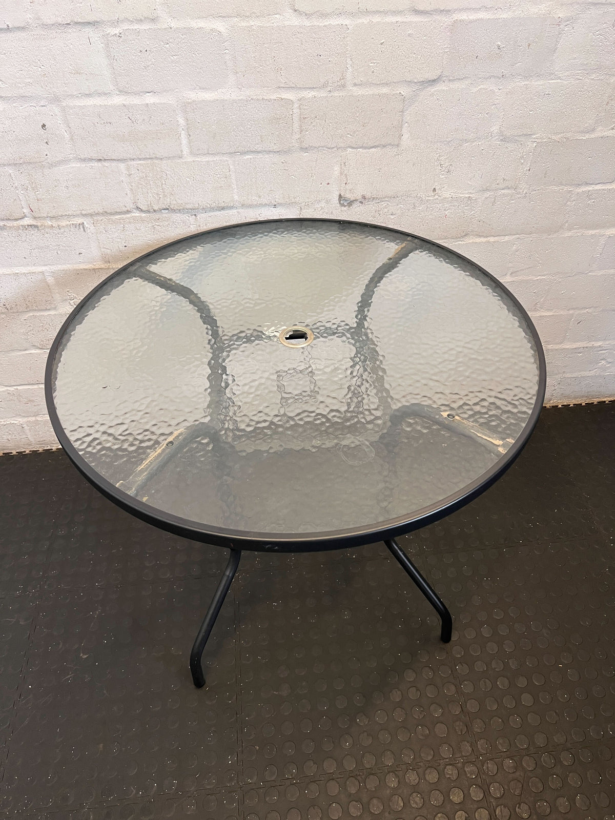 Charming Round Glass Top Outdoor Table