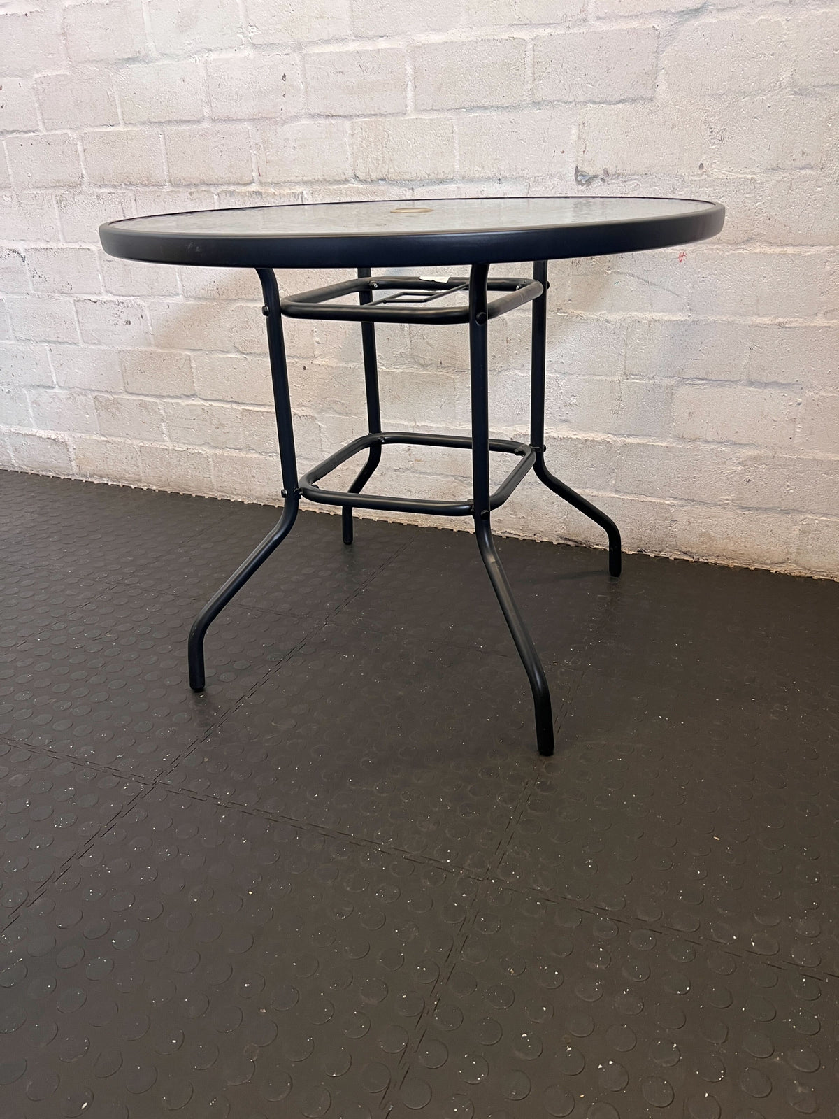 Charming Round Glass Top Outdoor Table