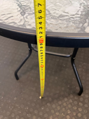 Charming Round Glass Top Outdoor Table