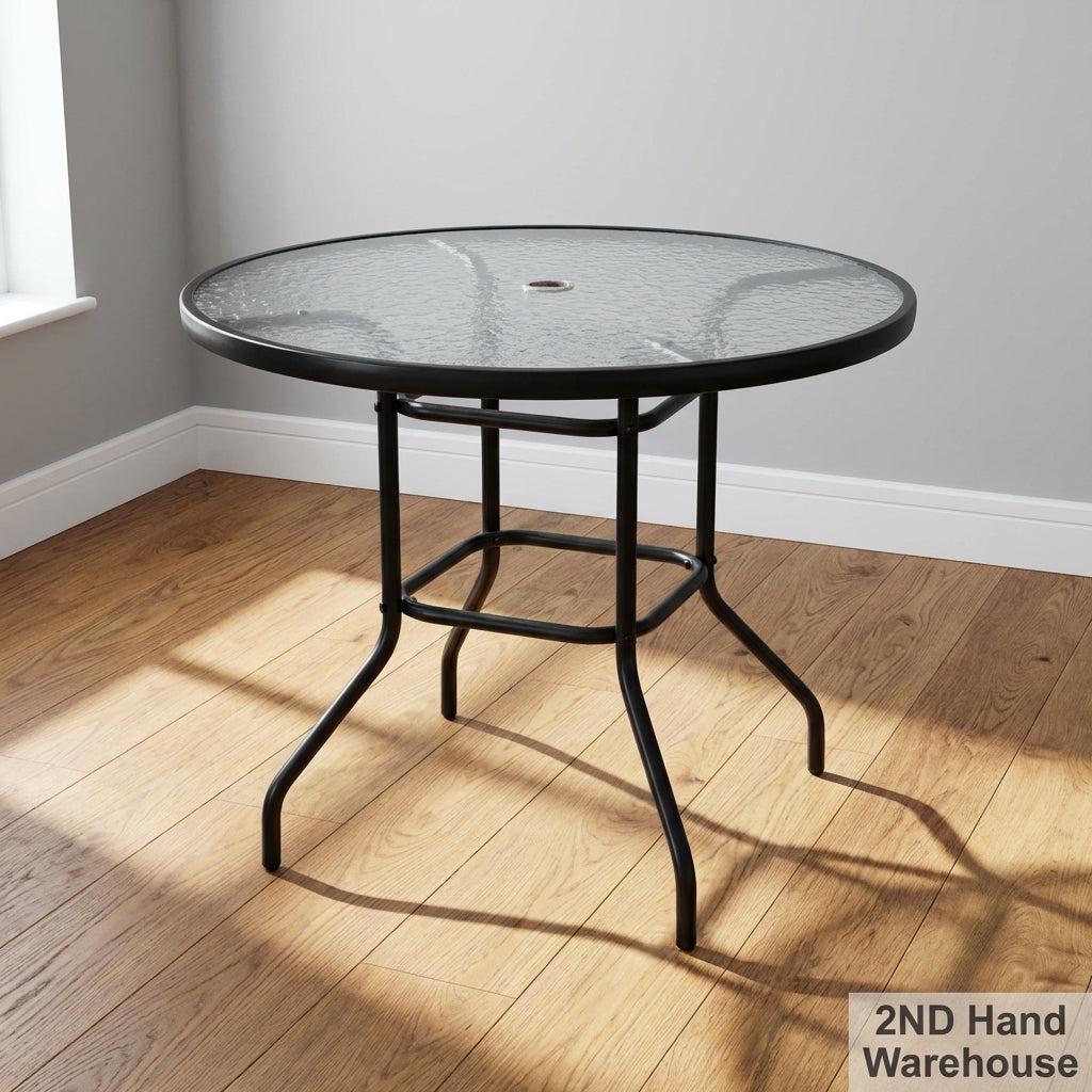 Charming Round Glass Top Outdoor Table