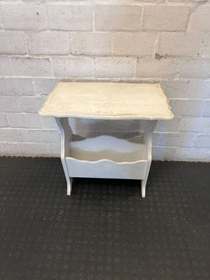 Charming Shabby Chic Side Table with Magazine Rack - 2ndhandwarehouse.com