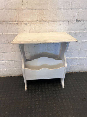 Charming Shabby Chic Side Table with Magazine Rack - 2ndhandwarehouse.com
